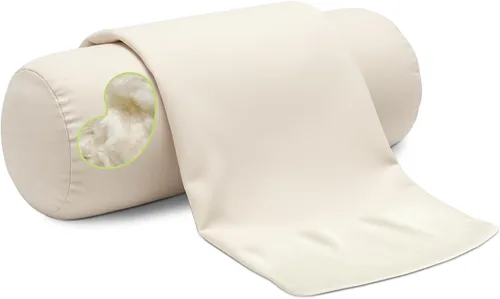 Vista 11 de Organic Cotton Neck Roll Pillow with Pillowcase – Organic Buckwheat Filled Soft Neck Pillow with Breathable and Durable Fabric Washable Protector