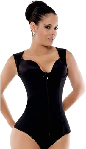 Vista 7 de Ann Michell 5055 Eva Powernet Chaleco - Sin Látex Negro Fajas Colombianas Chaleco