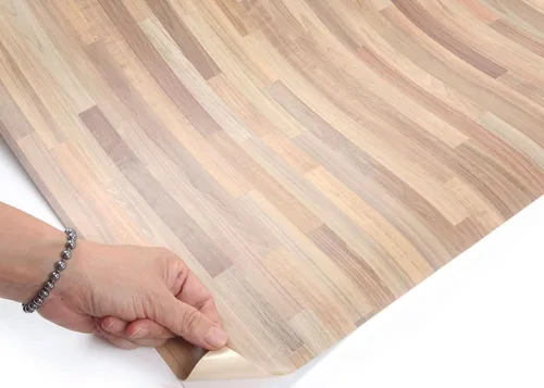 Vista 4 de ROSEROSA Papel tapiz autoadhesivo de madera para despegar y pegar, revestimiento de puerta para encimera, borde superior, moldura de espejo LW497