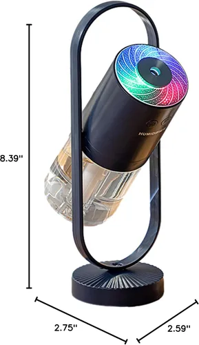 Vista 7 de Fuliying - Minihumidificador portátil de 6.8 onzas líquidas, humidificador pequeño de niebla fría con luz nocturna, humidificador de escritorio