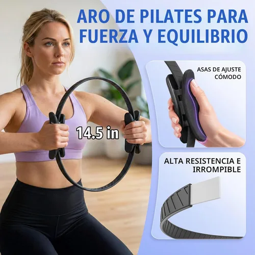Vista 2 de JKSHMYT Pilates Ring, 14.5 inch Magic Circle Pilates Equipment