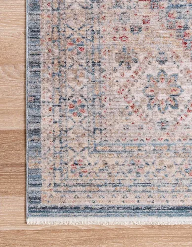 Vista 9 de Unique Loom Noble Collection - Alfombra de área Elizabeth (2' 2" x 3' 1" Rectángulo, Azul/Beige)
