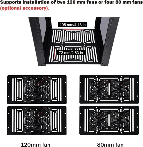 Vista 4 de GeeekPi DeskPi RackMate T2 Rack de Red de 12U, Mini Rack de Servidores de 10 Pulgadas para Equipos de Red, Servidores, Audio y Video, Montaje