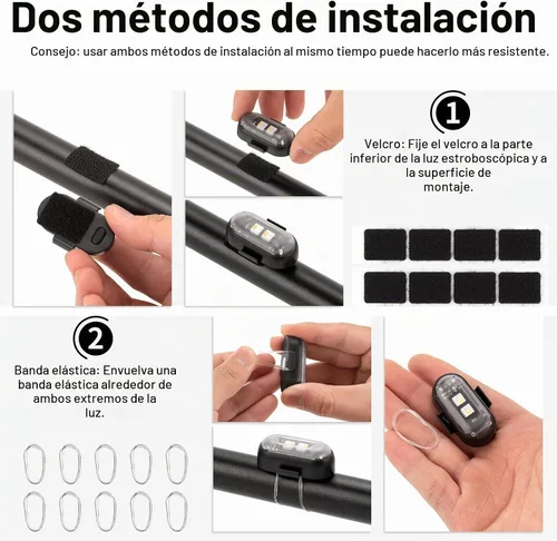 Vista 7 de XINGWU - 4 luces estroboscópicas LED inalámbricas con control remoto, 8 colores, carga USB, impermeables, luces de emergencia, luz para roca