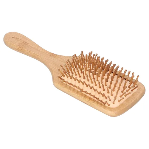 Vista 7 de Cepillo de pelo de bambú, protector para el cabello, desenredante, alisado, para todo tipo de cabello, unisex, familia