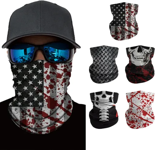 Vista 33 de Máscara facial para hombres y mujeres, protección solar UPF 30+, transpirable, bandana para motocicleta, senderismo, pesca