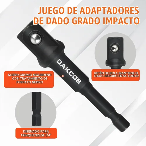 Vista 3 de DAKCOS Juego de adaptadores de enchufe de impacto de 17 piezas, unidad de 1