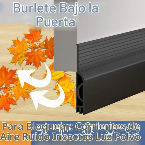 Vista 2 de Tope de Corriente Adhesivo Bajo la Puerta, Barrido de Puerta Autoadhesivo para la Parte Inferior de la Puerta, Tira de Sellado de Puertas