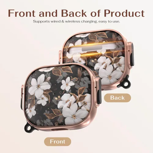 Vista 4 de Maxjoy Funda para AirPods 3 con cerradura, funda protectora rígida de 3ª generación para AirPod de 3ª generación para mujeres y hombres con llavero