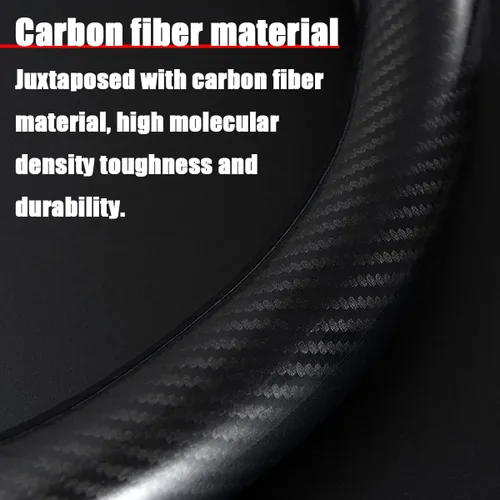 Vista 3 de BESULEN Funda universal de fibra de carbono para volante de automóvil, protector universal de cuero de microfibra, antideslizante, transpirable
