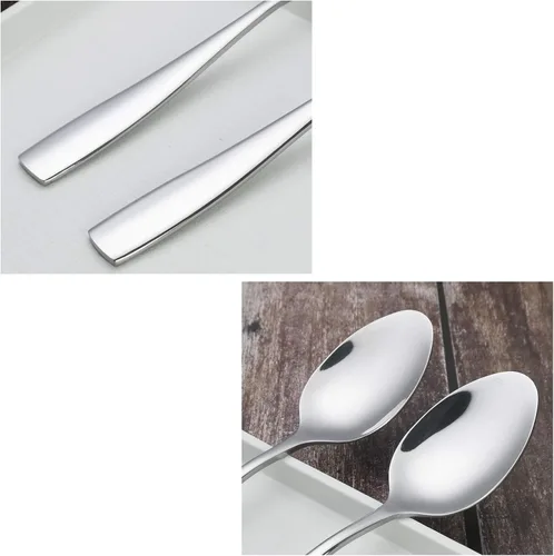 Vista 3 de Asking Cuchara de cocina de acero inoxidable de 12 piezas, cucharas de mesa para cubiertos