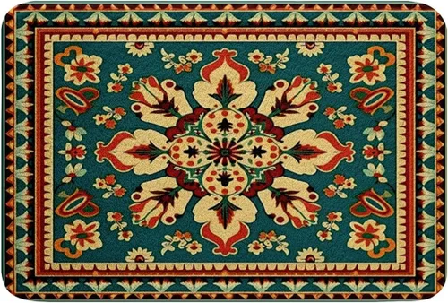Vista 9 de Erosebridal Alfombras de baño vintage art decó, alfombra de baño antideslizante con medallón oriental rojo, 16 x 24 pulgadas, estilo bohemio, turco