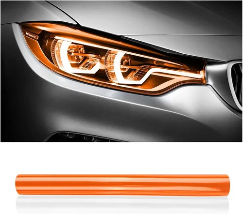 Vista 9 de Película de tinte de luz de automóvil de 12 x 48 pulgadas, protector de vinilo cortable y elástico, calcomanías autoadhesivas que no dejan marcas