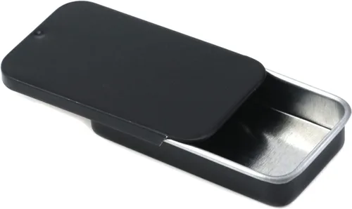 Vista 6 de Caja de metal con tapa para guardar llaves del automóvil, galletas, lápiz, organizador de soporte (2.2 x 1.1 x 0.4 pulgadas, negro)