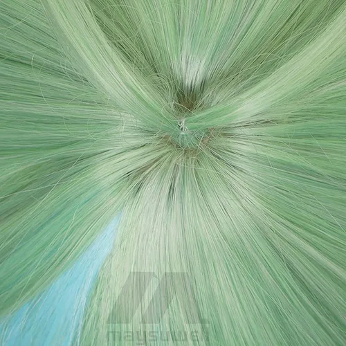Vista 6 de Peluca de anime Genshin Impact Sucrose Cosplay peluca verde degradado largo con gorra de peluca gratis para Comic Con, espectáculo de cosplay