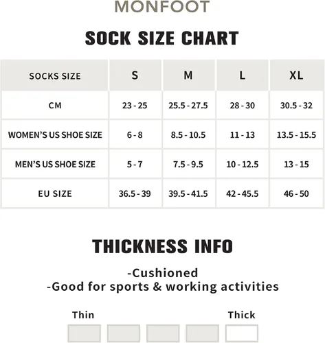Vista 2 de MONFOOT 6 pares de calcetines diarios de ajuste cómodo para hombres y mujeres