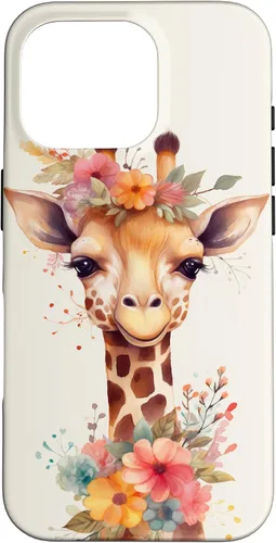 Vista 20 de Cute Giraffe with Flowers Giraffe Floral Case for iPhone 17