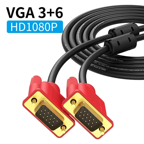 Vista 2 de Cable VGA de 6 pies, VGA a VGA HD15 Cable de monitor para PC portátil TV proyector