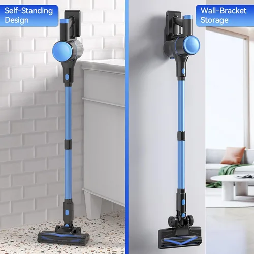Vista 7 de N8 - Aspiradora inalámbrica, aspiradora ligera con potente succión, batería de 2200 mAh, 40 minutos de tiempo de funcionamiento, aspiradoras