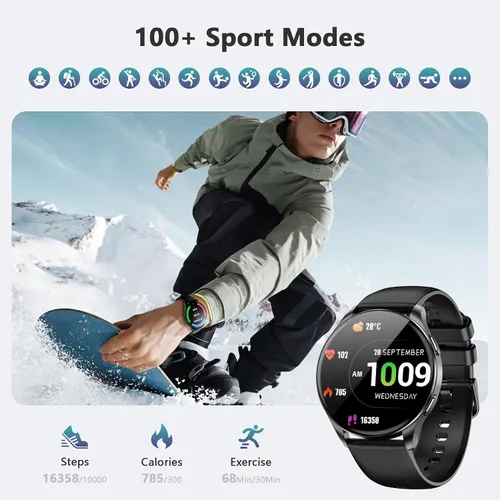 Vista 6 de Blackview Reloj inteligente 2025 (respuesta/hacer llamadas), reloj de fitness para hombres y mujeres con frecuencia cardíaca/spO2/monitor de sueño/2