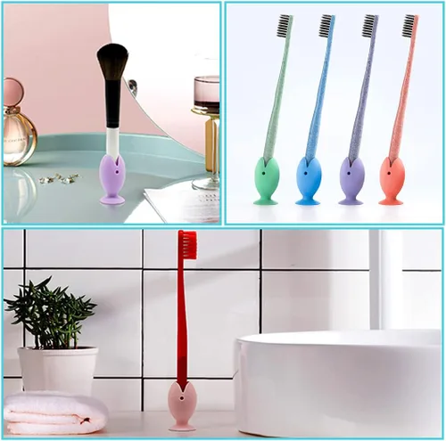 Vista 5 de 12 soportes de silicona para cepillos de dientes y fundas de cabeza de cepillo de dientes, 6 pares de tapas de cepillo de dientes para viajes