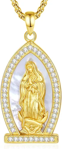 Vista 21 de Vito Collares de Santos de Plata de Ley 925 para Mujeres y Hombres, Colgante de San Miguel/Crucifijo/Caravaca/San Judas/Virgen María, Medalla