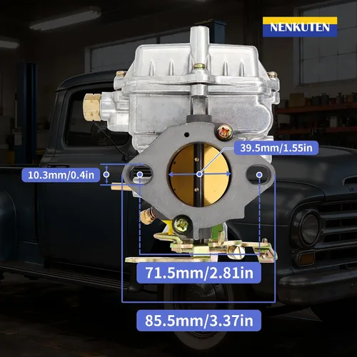 Vista 2 de NENKUTEN Carburador para Ford 144 170 200 223 1957 1960 1962 en línea 6 Cyl 4 Cyl Motores Reemplazar Holley 1904 Carburador manual 1959 F100 1