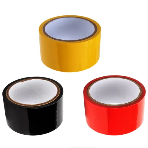 Vista 4 de 3 rollos de cintas estáticas antiadherentes, cinta adhesiva de absorción electrostática, sin pegamento, color negro, rojo y amarillo