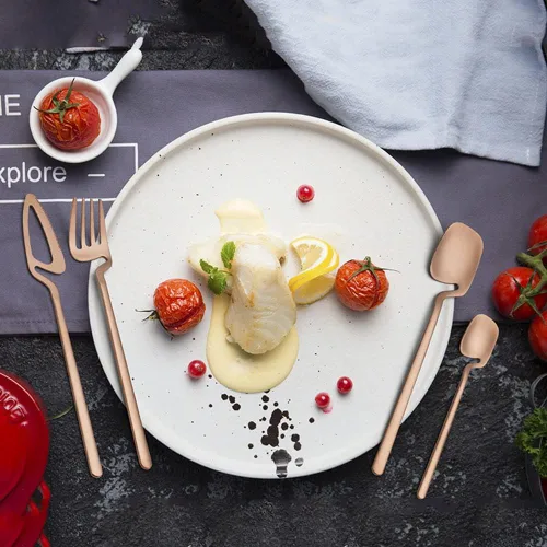 Vista 3 de NUEVO Juego de cubiertos de 120 piezas con utensilios para servir para 30, cubiertos de acero inoxidable de grado alimenticio para el hogar