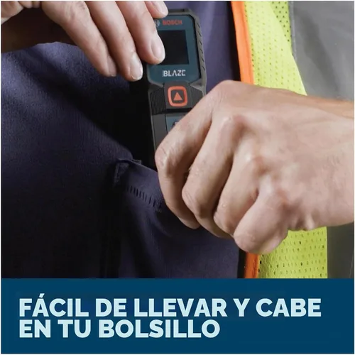 Vista 5 de Bosch GLM100-23 Blaze - Medidor láser de distancia de 100 pies, incluye 2 pilas AA