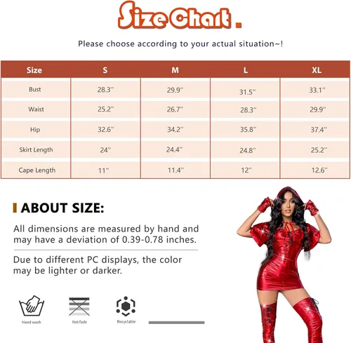 Vista 6 de Vestido sexy para mujer con capa de caballo, color rojo, 4 piezas, conjunto de disfraz de Halloween con purpurina