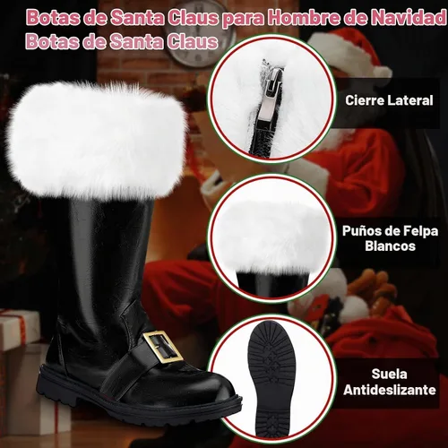 Vista 4 de Liitrsh Botas de Papá Noel de Navidad Negro