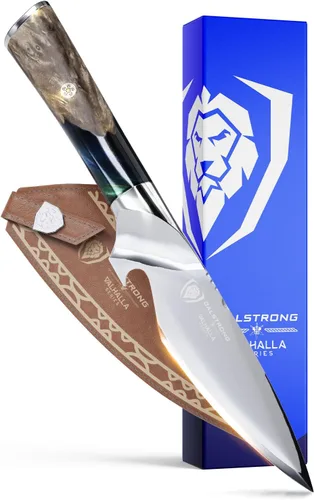 Vista 11 de Dalstrong Cuchillo para deshuesar – 6 pulgadas – Serie Valhalla – Acero 9CR18MOV HC – Cuchillo de regalo con mango de resina celestial y madera
