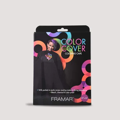 Vista 6 de FRAMAR Capa de salón con cobertura de color – Capa para cabello con cierre de presión y pecho goma, para teñido del cabello, suministros