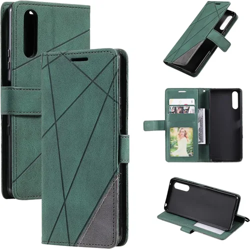 Vista 25 de Funda compatible con Sony Xperia 1 V, compatible con Sony Xperia 1 V 2023 XQDQ62/B XQ-DQ72 XQ-DQ14 Funda con tapa de piel sintética negra