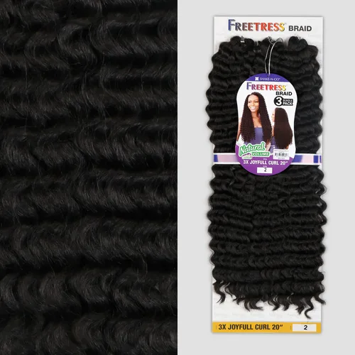 Vista 6 de Trenza de ganchillo Freetress - 3 rizos JOYFULL de 20 pulgadas (1 negro azabache)