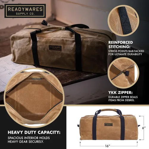 Vista 3 de Readywares - Bolsa utilitaria de 16 pulgadas Bolsa de lona encerada de alta resistencia, bolsa de herramientas de lona duradera construida