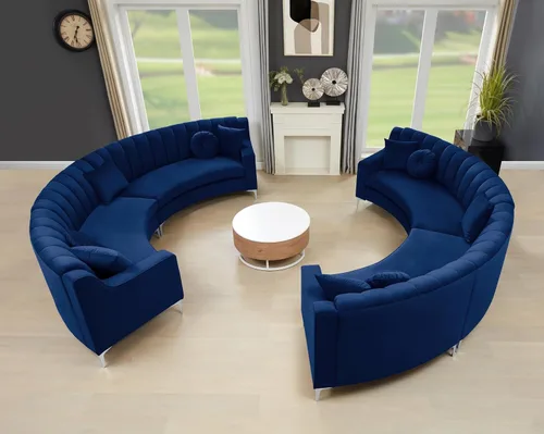 Vista 30 de Legend Vansen L - Sofá de terciopelo semicírculo de 141.34 pulgadas, sofá modular curvado de gran tamaño para sala de estar, oficina, apartamento