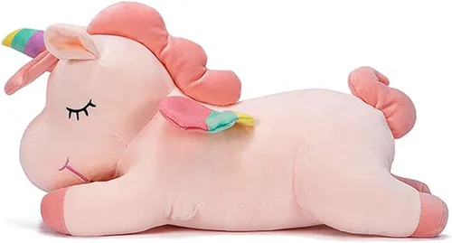 Vista 9 de Animales de peluche de unicornio, almohada suave de unicornio para abrazar, regalo para niños (rosa, 12 pulgadas)
