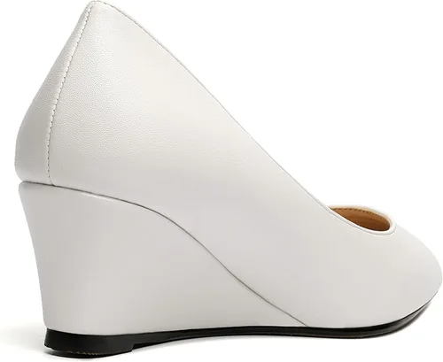 Vista 3 de MOVINSTEPS Zapatos de tacón bajo con cuña para mujer, con puntera puntiaguda, de 2 pulgadas