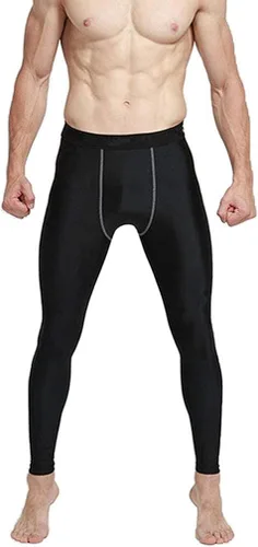 Vista 3 de Paquete de 2 leggings de compresión para hombre, equipo de fútbol, béisbol, correr, pantalones de entrenamiento, pantalones de ciclismo ligeros