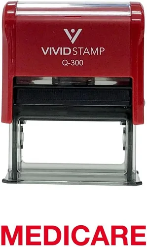 Vista 11 de Medicare - Sello de goma autoentintado (tinta roja), mediano Rojo
