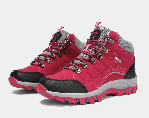 Vista 3 de Eribby Botas de senderismo para mujer, impermeables, antideslizantes, para escalada, senderismo, al aire libre