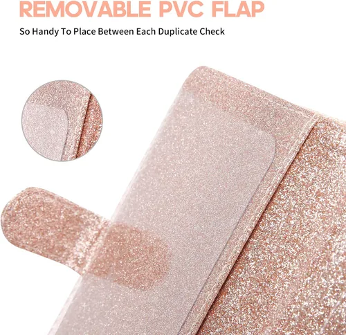 Vista 5 de Funda para chequera edición 2021 - Funda de cuero estándar para chequera con cierre magnético MCmolis Check Book Cover Holder Wallet para mujer