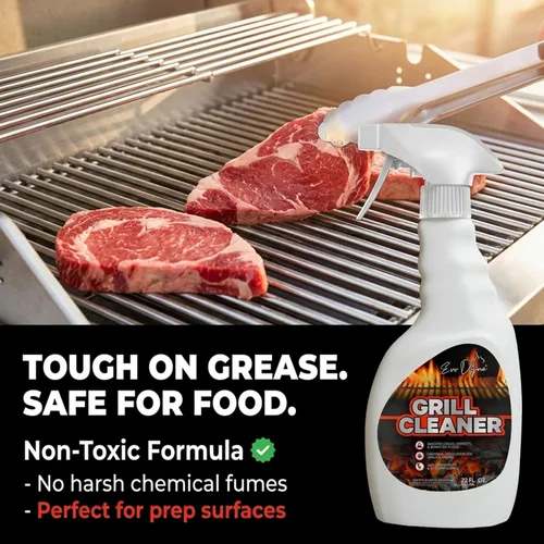 Vista 3 de Evo Dyne Spray limpiador de parrilla (32 onzas), fabricado en Estados Unidos, limpia rápidamente los alimentos quemados y la grasa de las rejillas