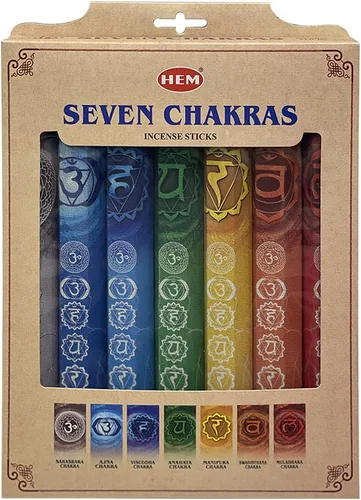 Vista 2 de Surtido listo para usar - Paquete de regalo hexagonal de 7 Chakras de TRUMIRI