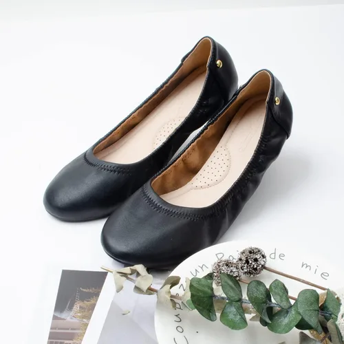 Vista 7 de Cicypumye Women's Flats Classic Ballet Shoes for Women Round Toe Ballerina Flats Faux Leather Foldable Flats for Women Dressy Comfort