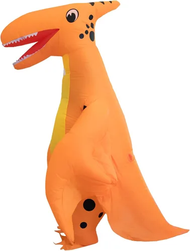 Vista 7 de Disfraz inflable de dinosaurio para adultos, traje realista de T-Rex, disfraz de dinosaurio para fiestas de niños y Halloween (dinosaurio-Y)