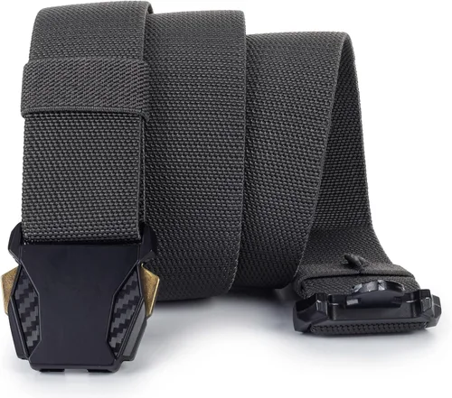 Vista 4 de Voenkca Cinturón táctico para hombre, cinturón de trabajo de malla de senderismo militar