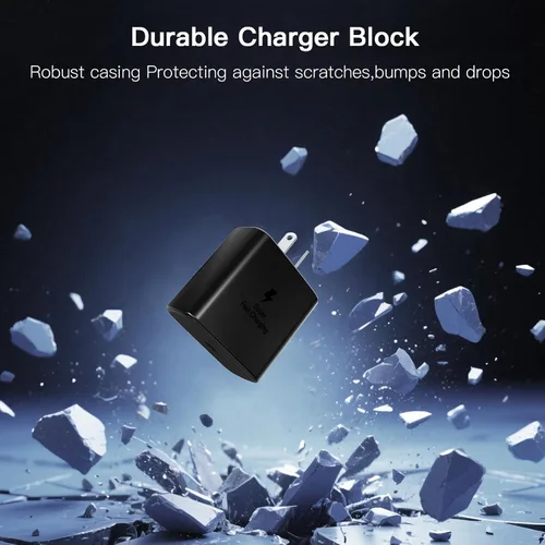 Vista 7 de Bloque de carga súper rápido Samsung de 45 W, paquete de 2 bloques de carga rápida tipo C con cable de carga USB C de 3 pies